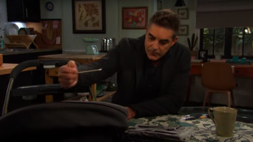 Rafe gives a DNA test to the baby on Days of Our Lives during the week of 9-08-25