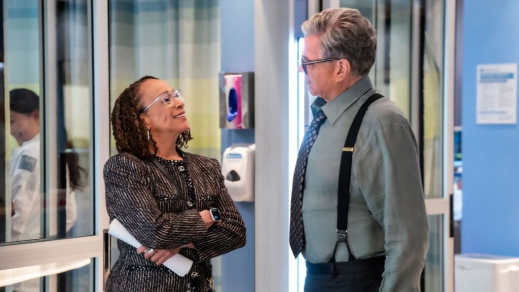 Sharon has a big smile for Daniel on Chicago Med Season 11 Episode 1