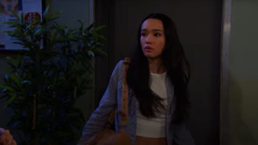 Sophia sneaks out of Tate's room on Days of Our Lives during the week of 9-15-25
