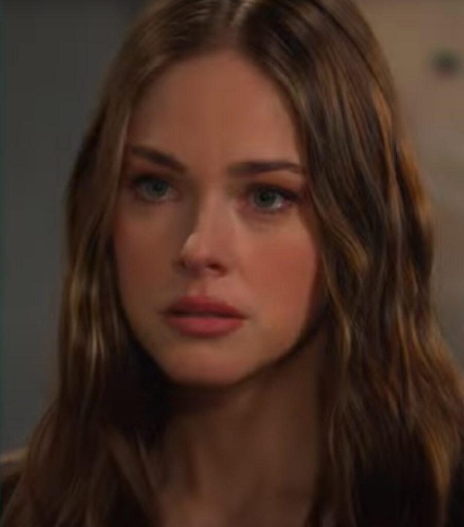 Closeup of Stephanie looking determined on Days of OUr Lives during the week of 9-29-25