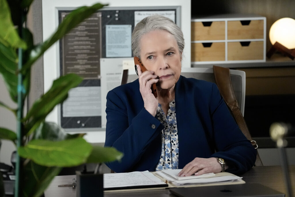 Matty on the phone looking annoyed on Matlock Season 2 Episode 2
