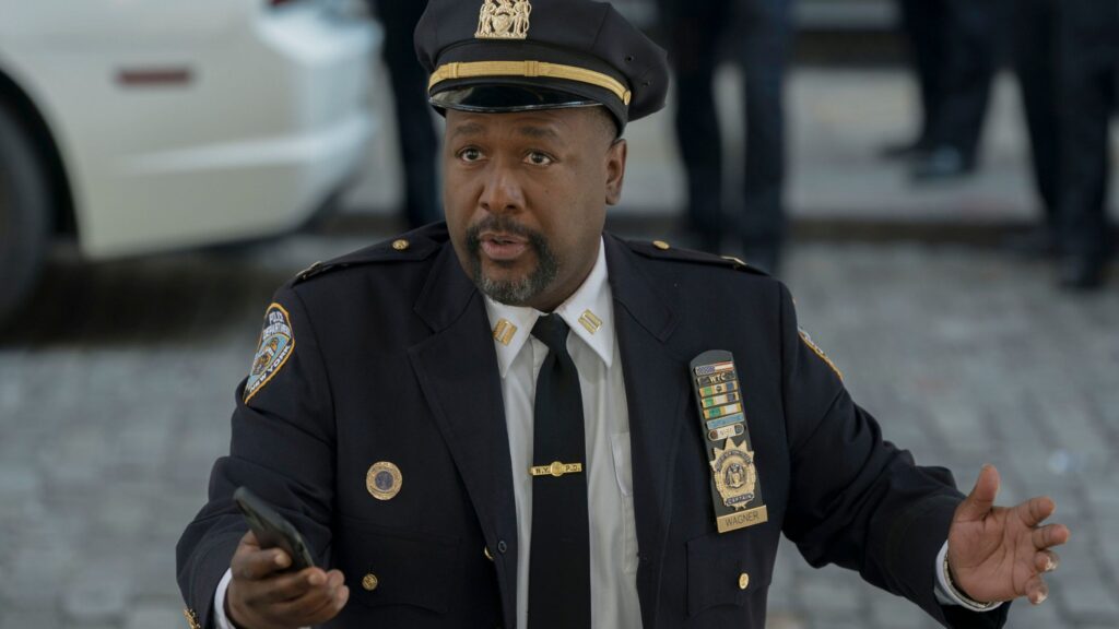 Captain Wagner tries to deescalate a hostage situation on Elsbeth Season 3 Episode 2