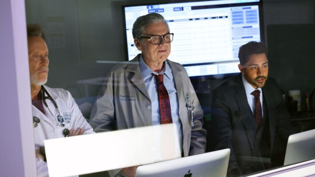 Charles, Archer, and Theo on Chicago Med Season 11 Episode 4