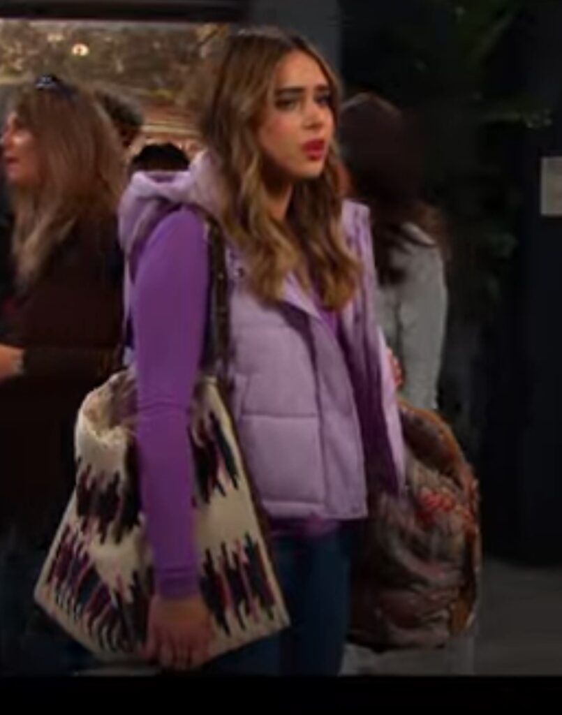 Holly heads to the airport with a bunch of bags on Days of Our Lives during the week of 10-13-25