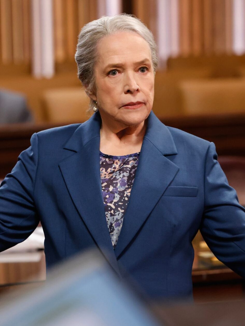 Matty makes an argument in front of the judge, holding her arms out to make her point, on Matlock Season 2 Episode 2