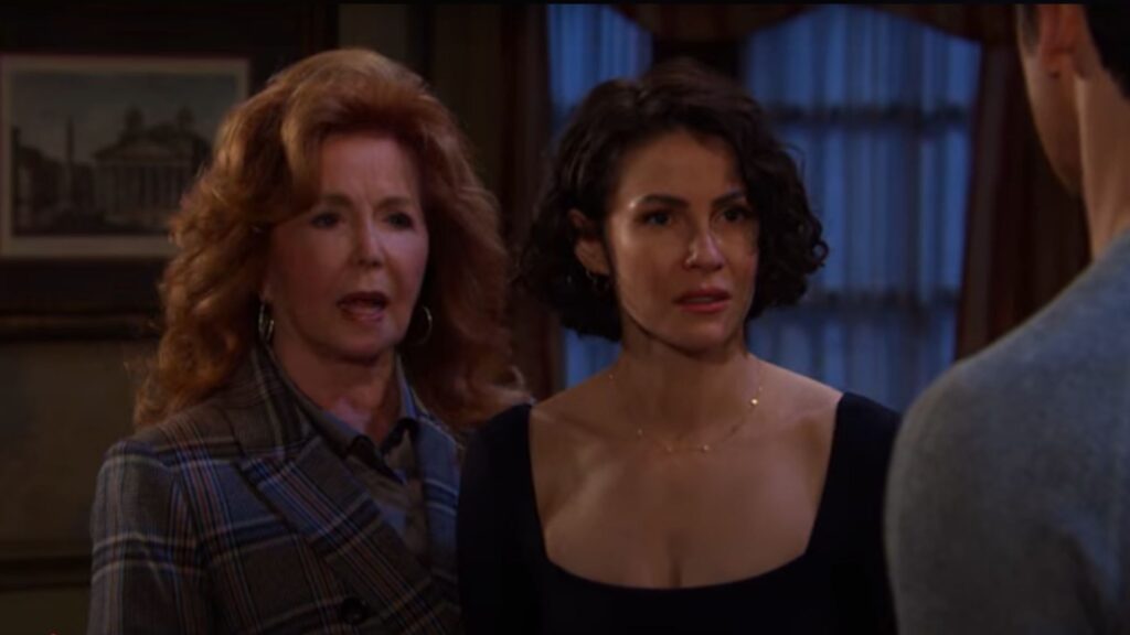 Maggie and Sarah confront Xander on Days of Our Lives during the week of 10-20-25