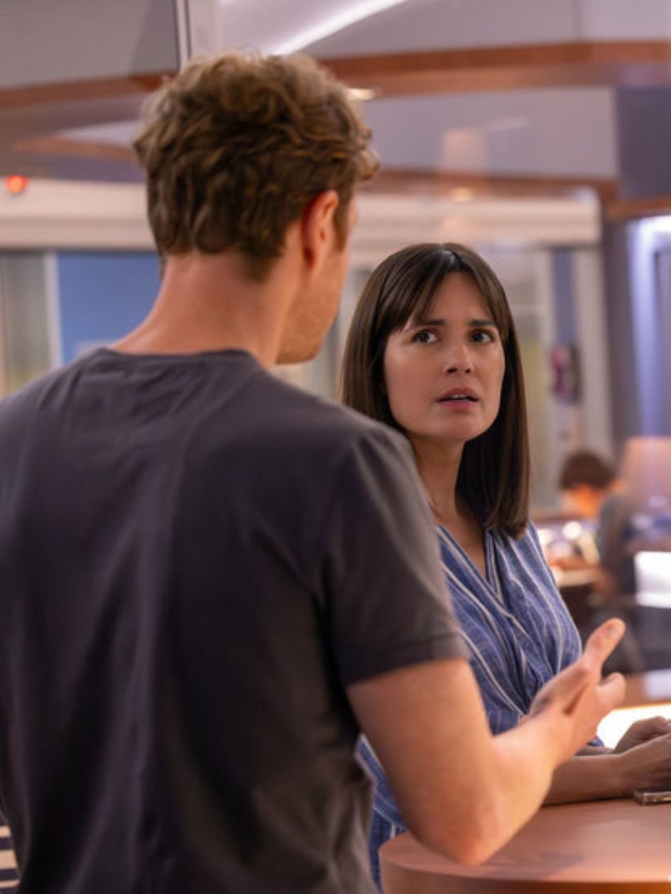 Will, Natalie, and Archer stand around a table on Chicago Med Season 11 Episode 3