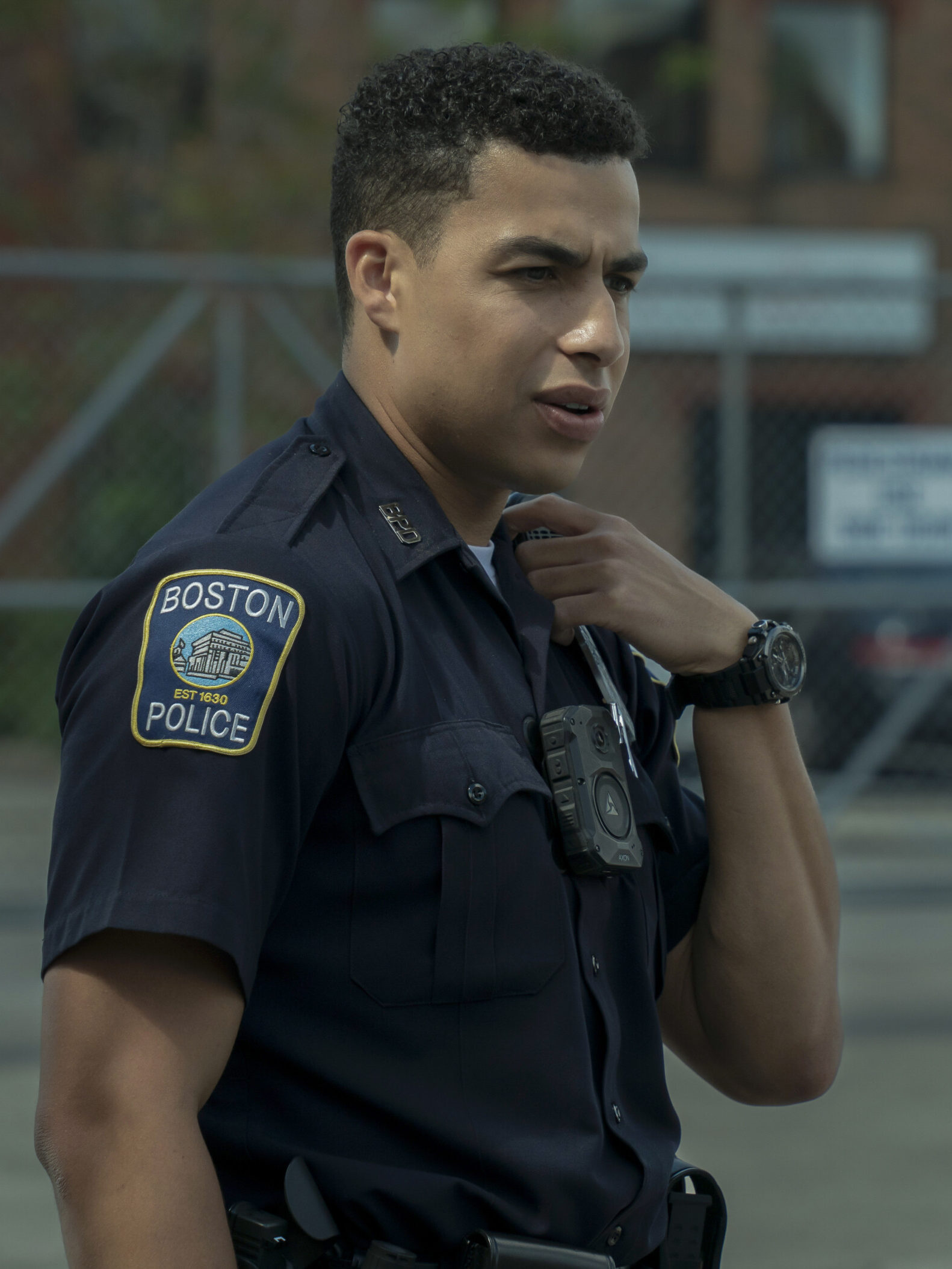 Jonah presses his radio button on Boston Blue Season 1 Episode 4