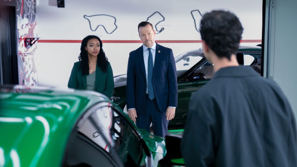 Danny and Lena visit a car dealership and talk to someone on Boston Blue Season 1 Episode 8