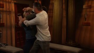 EJ and Kristen fight in the crypt on Days of Our Lives during the week of 12-15-25