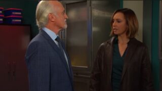 Gwen and Rolf discuss their secret plan on Days of Our Lives during the week of 1-26-26
