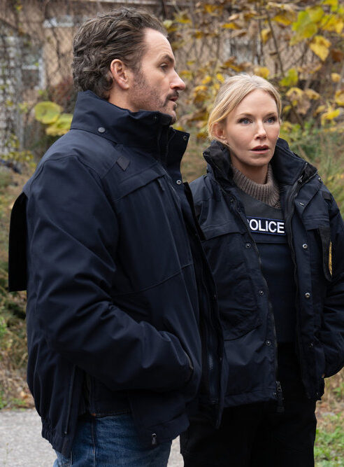 Rollins and Bruno investigate in the cold during the SVU 2026 Crossover