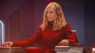 Holly Hunter in season 1, episode 1 of Starfleet Academy streaming on Paramount+.