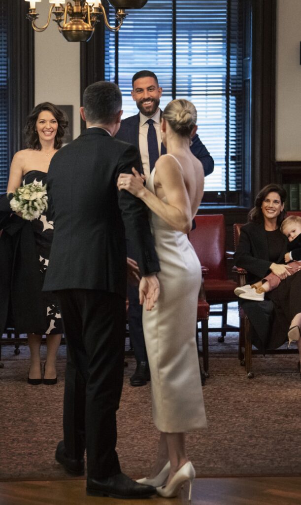OA is thrilled for his friends during their wedding on FBI Season 8 Episode 11