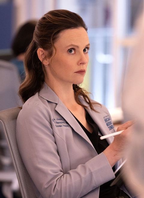 Lenox fills out a form on Chicago Med Season 11 Episode 12