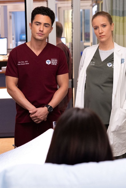 Frost and Hannah talk to their patients on Chicago Med Season 11 Episode 12