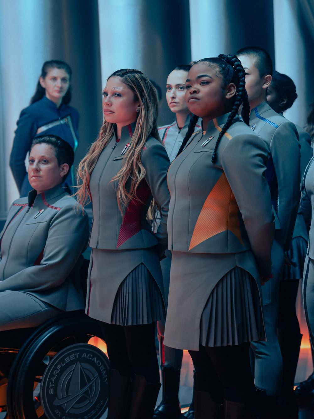 Bella Shepard as Genesis, Kerrice Brooks as SAM, in season 1, episode 6, of Star Trek: Starfleet Academy streaming on Paramount+.