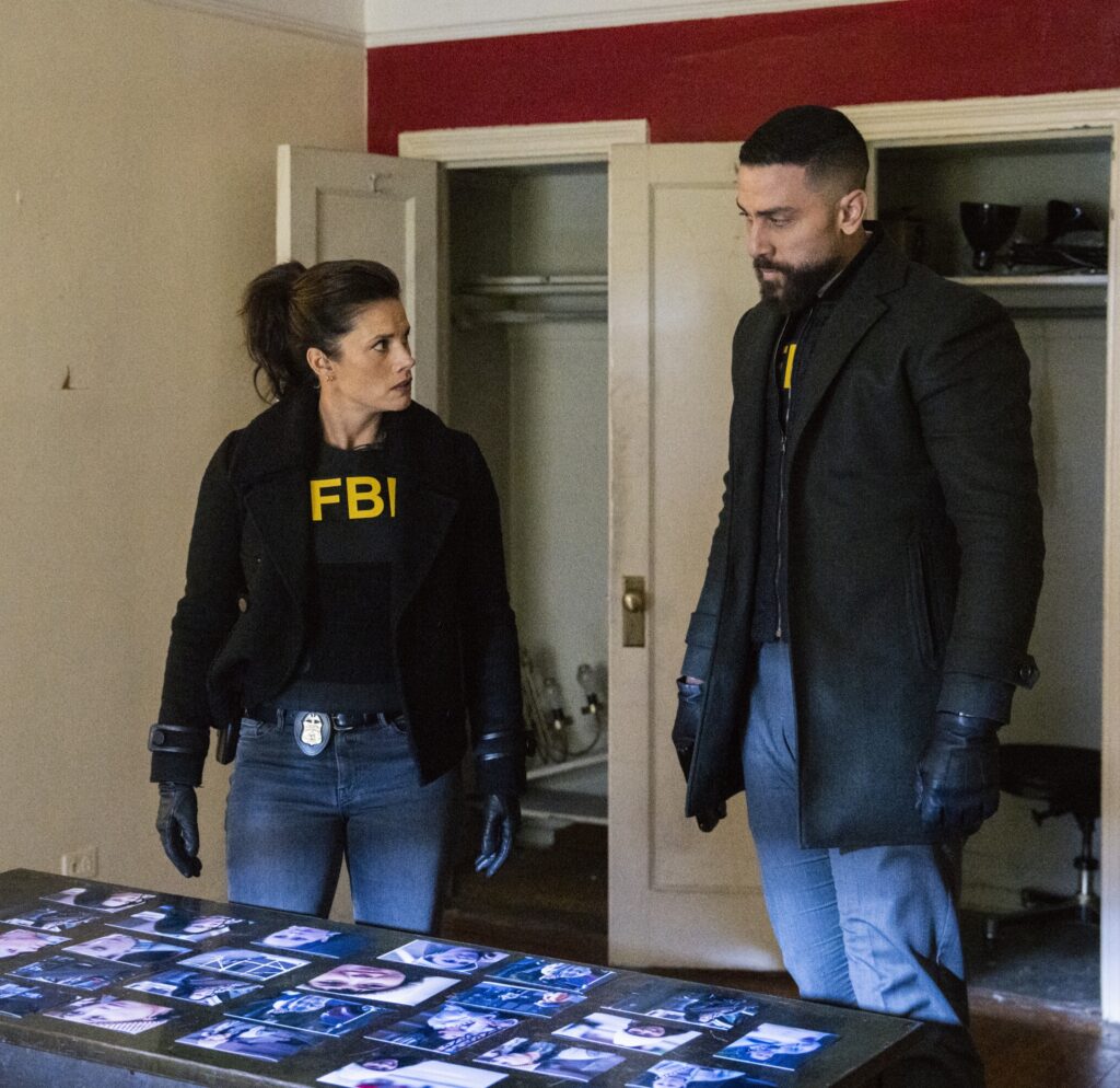 Maggie and OA check things out on FBI Season 8 Episode 14