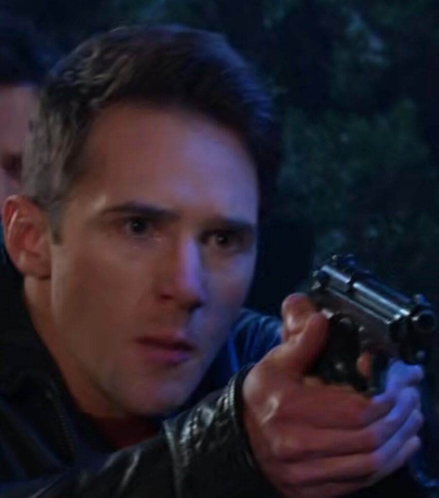 JJ pointing a gun on Days of Our LIves during the week of 3-16-26